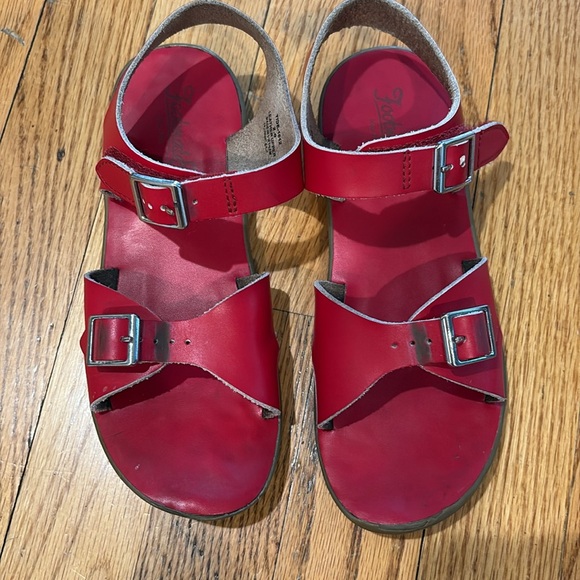 Footmates Tide Red Leather Sandals Sz 2 - Picture 9 of 11